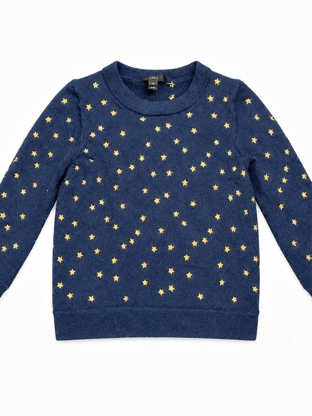 J.Crew Kids Navy Gold Star 100% Merino Wool Sweater Size M
